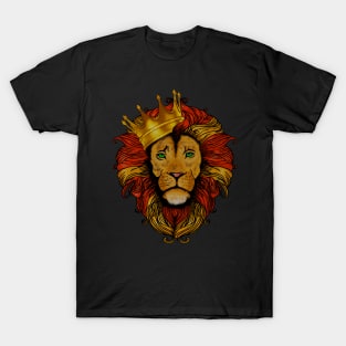 African Lion with Crown, Big Cat T-Shirt